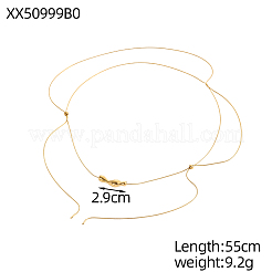 Doppellagige Halsketten aus 304 Edelstahl&nbsp;NJEW-OY002-57G