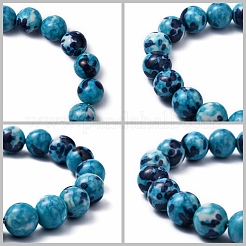 Stretch-Armbänder aus ozeanweißer Jade mit runden Perlen&nbsp;BJEW-G019-4