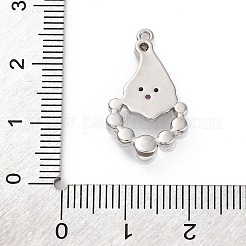 Pendentifs en laiton micro pavé de zircones cubiques avec émail du Père Noël&nbsp;KK-Q010-02P