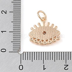 Messing-Anhänger mit klarem Zirkonia und Muschelauge und Biegeringen&nbsp;KK-Q816-04G