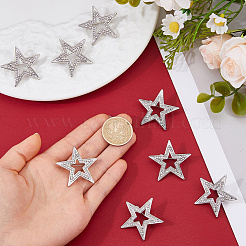 8 pièce de strass en alliage étoile pour revers de sac à dos et vêtements&nbsp;JEWB-DC0001-35P