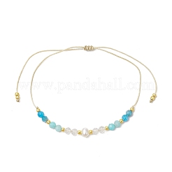 Braccialetti di perline intrecciate regolabili in amazzonite naturale&nbsp;BJEW-JB11619-05