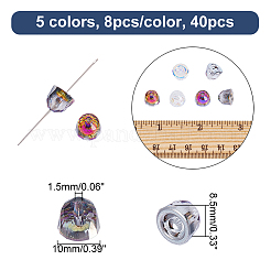 40 Stück 5 Farben galvanisieren transparente Glasperlen&nbsp;EGLA-CA0001-12