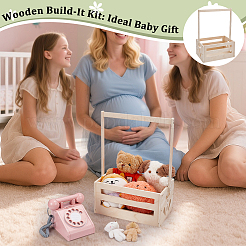 Rechteckige Babyparty-Schrankkisten aus Holz&nbsp;ODIS-WH0025-282