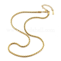 Collares de cadena de cuerda de acero inoxidable 304 para mujer&nbsp;NJEW-Q026-02G