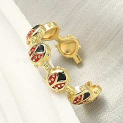 Manschettenringe aus Messing und Emaille für Damen&nbsp;RJEW-F196-02B-G