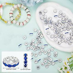 120 Stück Messing Strass Abstandsperlen&nbsp;FIND-SZ0003-65A