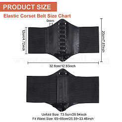 3 stücke 3 stil imitation pu leder breite elastische korsett gürtel&nbsp;DIY-BC0012-32