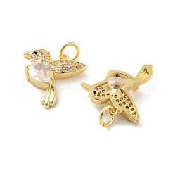 Ciondoli in ottone con placcatura a cremagliera con micro pavé di zirconi chiari&nbsp;KK-C063-12G