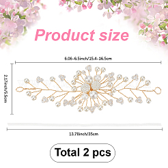 2 corsage de poignet en imitation perle fleur de vie&nbsp;AJEW-CY0002-04B