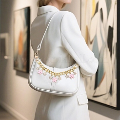 Cadenas decorativas para bolsos con dije de flor de esmalte rosa de aleación&nbsp;FIND-YWC0005-08