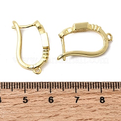 Quadratische Ohrringverschlüsse aus Messing mit Mikropavé-Fassung aus klaren Zirkonia&nbsp;KK-A289-07G