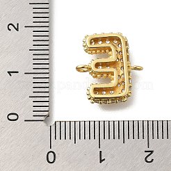 Messing Micro Pave Buchstabenglieder mit Zirkonia&nbsp;X-KK-I717-04E