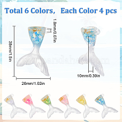Pendenti in resina trasparente luminosa 24 pz 6 colori&nbsp;RESI-SP0001-01