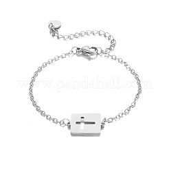 Bracciali rettangolari in acciaio inossidabile 304 con maglie incrociate cave&nbsp;WGD536A-01