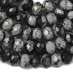 Natur Schneeflocken-Obsidian Perlenstränge&nbsp;G-D344-A13