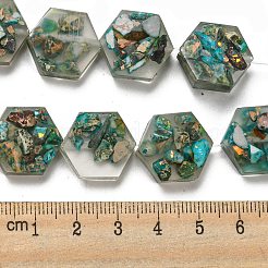 Gefärbter natürlicher Imperialjaspis mit Harzperlensträngen&nbsp;G-G083-D01-01