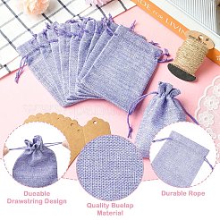 20 Stück rechteckige Beutel aus Polyester-Imitat-Sackleinen mit Kordelzug&nbsp;ABAG-YW0001-18
