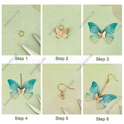 Kit de fabrication de boucles d'oreilles papillon bricolage&nbsp;DIY-SC0020-33