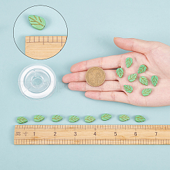 100 perlina sintetica turchese a forma di foglia&nbsp;DIY-SC0015-55