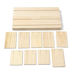 Présentoirs pour boucles d'oreilles en bois à 3 fente&nbsp;EDIS-R027-01A-03