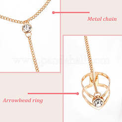 2 set di braccialetti con anello e strass di cristallo di 2 colori&nbsp;BJEW-AN0001-17