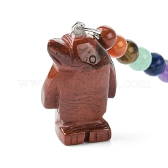 Porte-clés en pierres précieuses naturelles pingouin&nbsp;KEYC-F040-08