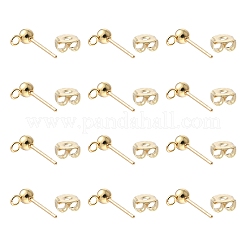 40 Stück Ohrstecker-BeZubehör aus 304 Edelstahl mit Kugelkopf&nbsp;STAS-FS0001-76G