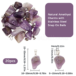 Ciondoli di ametista naturale 20 pz&nbsp;G-BBC0001-50B