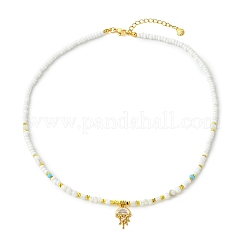 Ciondolo a forma di animali marini in ottone con pavé di zirconi cubici trasparenti&nbsp;NJEW-JN06345-03