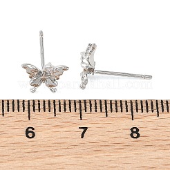 Aretes de circonita cúbica transparente con micropavé de latón Shegrace&nbsp;XGRQ4N863-725P
