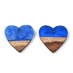 Pendentifs en résine transparente et bois de noyer&nbsp;RESI-ZX017-39