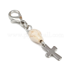 Décorations pendentifs tête de mort turquoise synthétique&nbsp;HJEW-JM03808-01