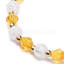 Bracciale elasticizzato con perline acriliche con ciondoli smaltati in lega per donna&nbsp;BJEW-JB08727
