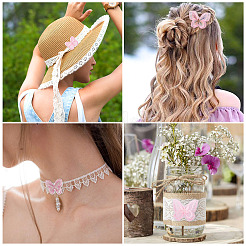 36 stücke 9 stil schmetterling organza spitze stickerei ornament zubehör&nbsp;DIY-BT0001-49