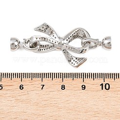 Messing Micro Pave klare Zirkonia Falte über Verschlüsse&nbsp;KK-U059-61P