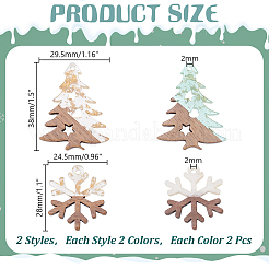8 Stück 4 Stile Holz- und Acrylanhänger&nbsp;WOOD-AR0001-48