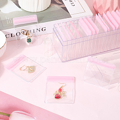 Rechteckige transparente Aufbewahrungsboxen für Schmuck aus ABS-Kunststoff mit Deckel und PVC-Beuteln&nbsp;CON-WH20001-17B