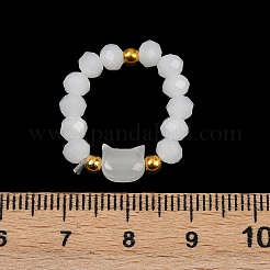 2 Stück Fingerringe aus Glasperlen in Katzenform&nbsp;WG1374D-03