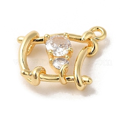 Pendentifs avec zircon cubiques à micro-pavés en laiton&nbsp;KK-D091-04G