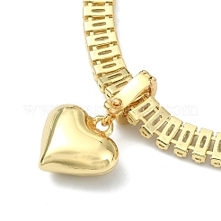 Laiton bracelets de charme de coeur&nbsp;BJEW-F450-03G