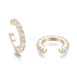 Messing Micro Pave klare Zirkonia Manschette Ohrringe&nbsp;EJEW-I249-14G