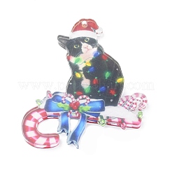 Weihnachtsanhänger aus Acryl in Katzenform&nbsp;HJEW-E007-01G-06
