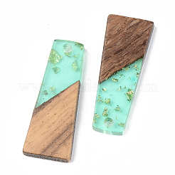 Pendentifs en résine transparente et bois de noyer&nbsp;RESI-S389-040A-B02