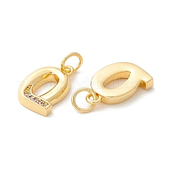 Placage en rack en laiton écologiques micro pave breloques en zircone cubique transparente&nbsp;KK-D072-01G-Q-NR