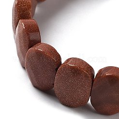 Bracelet extensible en perles de pierre dorée synthétique&nbsp;G-E010-01-09