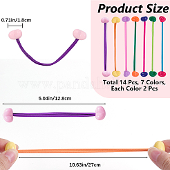 7 Stück 7 Stile Candy Farbe Acryl Herz Haargummis&nbsp;OHAR-CP0001-22B