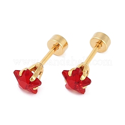 Tapones falsos para los oídos con forma de estrella de vidrio&nbsp;EJEW-H105-23G-D