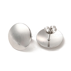 Boucles d'oreilles rondes plates en acier inoxydable 304 anti-ternissement pour femmes&nbsp;EJEW-I281-31P