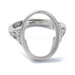 Verstellbare 925 Sterling Silber offene Lünettenring-Einstellungen&nbsp;STER-K179-17P